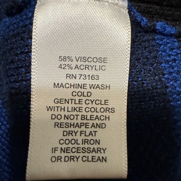 Spense Size Large oversized royal blue and black geometric sweater- EUC - Picture 11 of 11